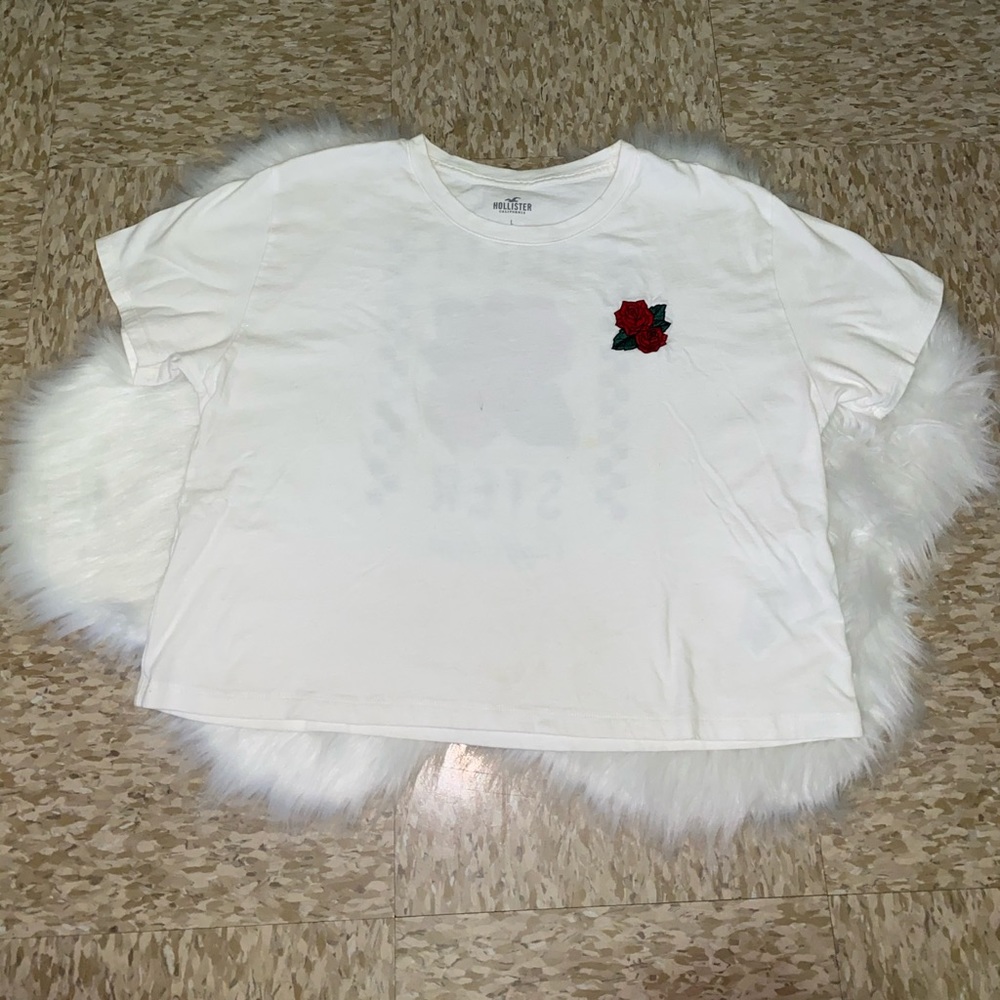 White Hollister checkered print crop top shirt - Picture 2 of 3
